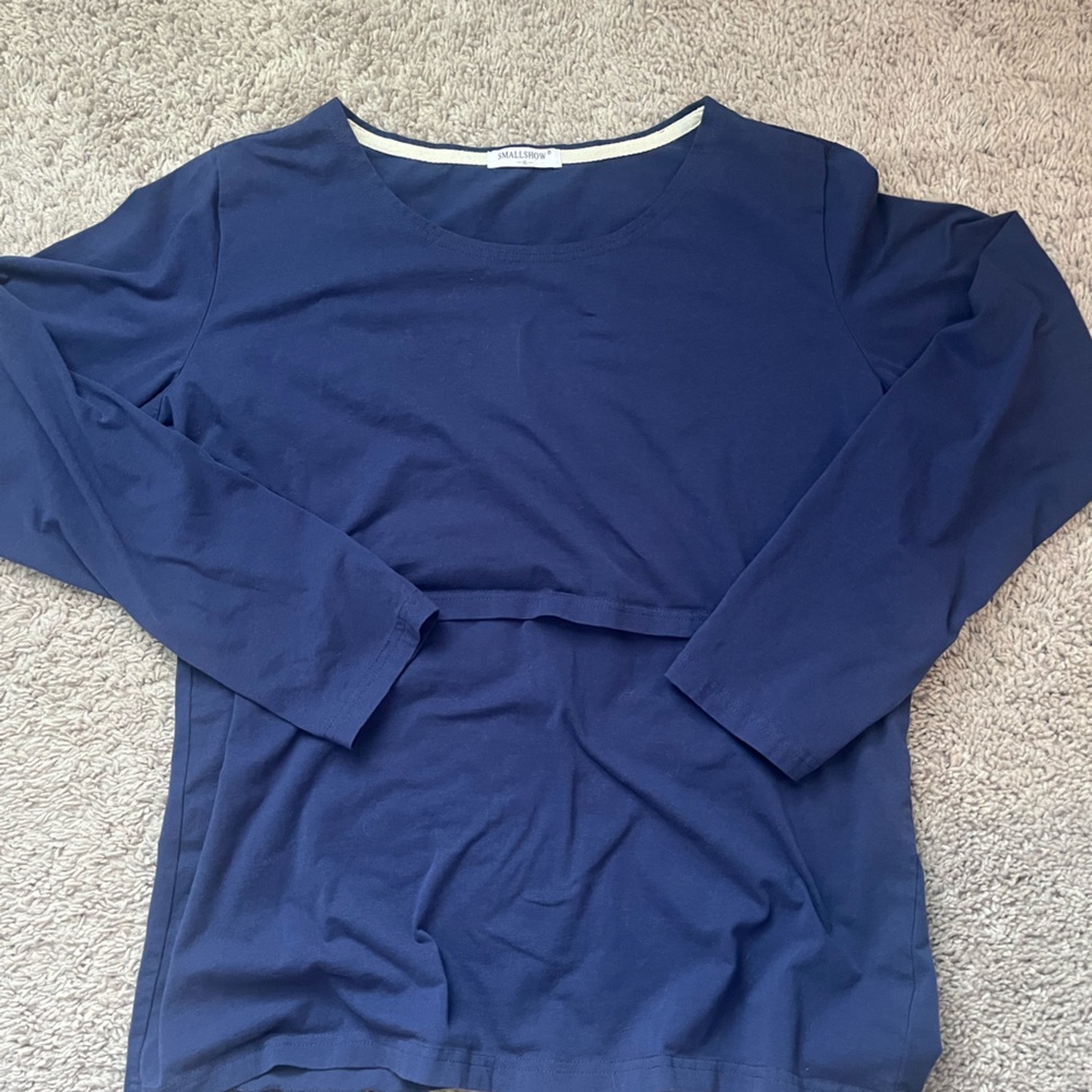 Nursing Women's Long Sleeve Navy Top